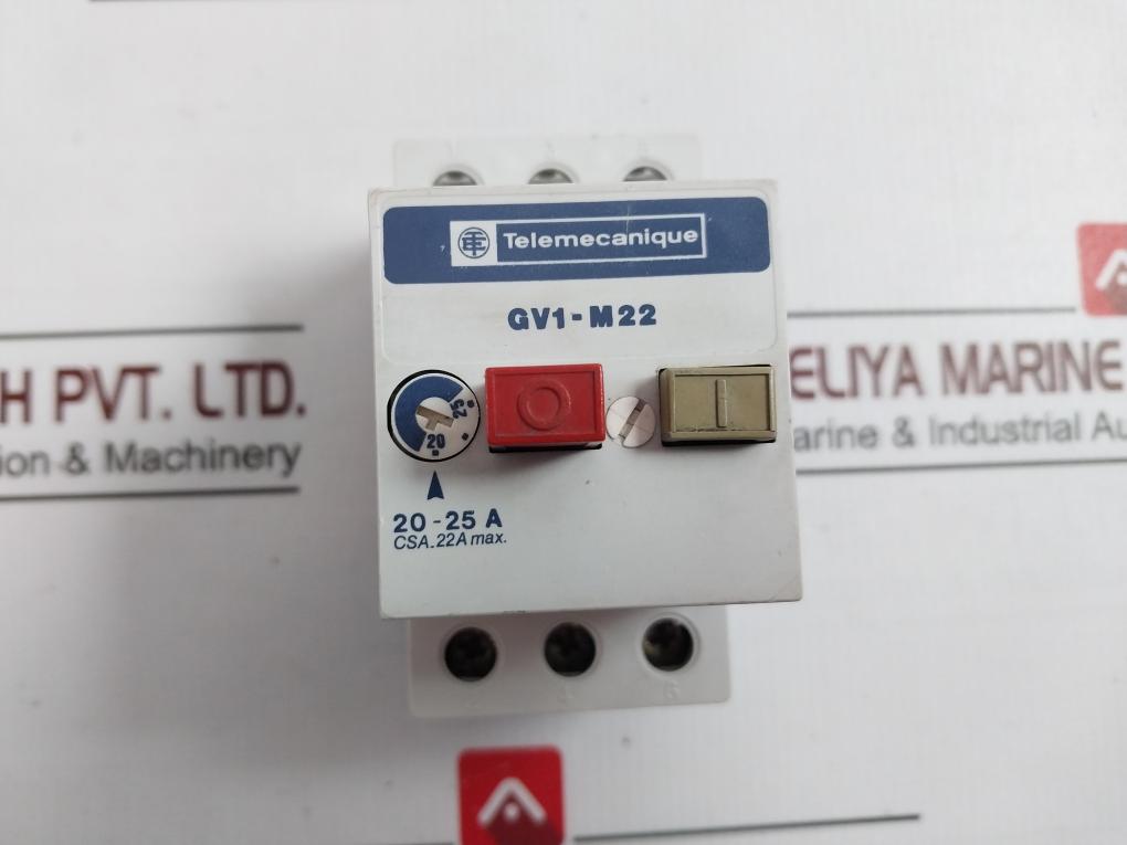Telemecanique Gv1-m22 Din Rail Mount Circuit Breaker
