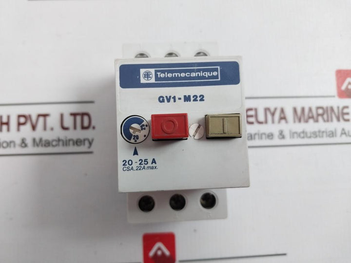 Telemecanique Gv1-m22 Din Rail Mount Circuit Breaker