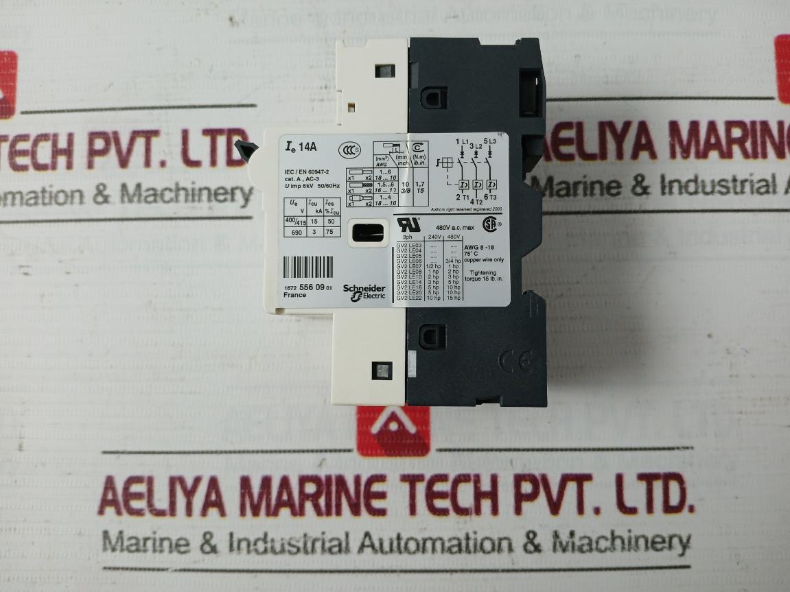 Telemecanique Gv2-le16 Motor Circuit Breaker 6Kv 50/60Hz 75C