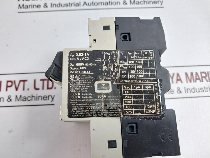 Telemecanique Gv2-m04 Motor Protection Circuit Breaker 0.25–0.63 A 690V 6A