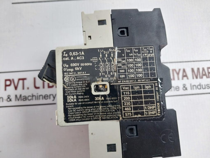 Telemecanique Gv2-m05 Motor Circuit Breaker Ac15 720Va/240V