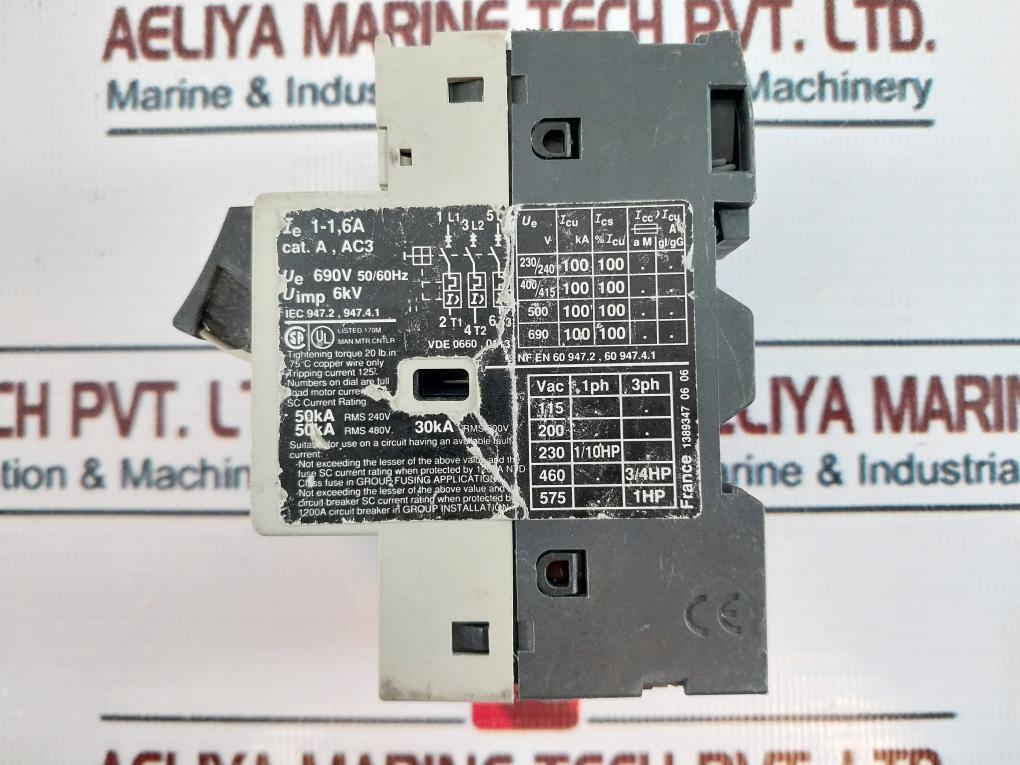 Telemecanique GV2-M06 Motor Circuit Breaker 1-1,6A 690V 50/60Hz