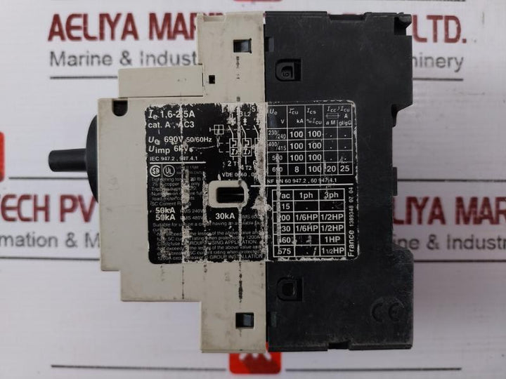Telemecanique Gv2-p07 Motor Circuit Breaker 50/60Hz 50Ka Rms 240V
