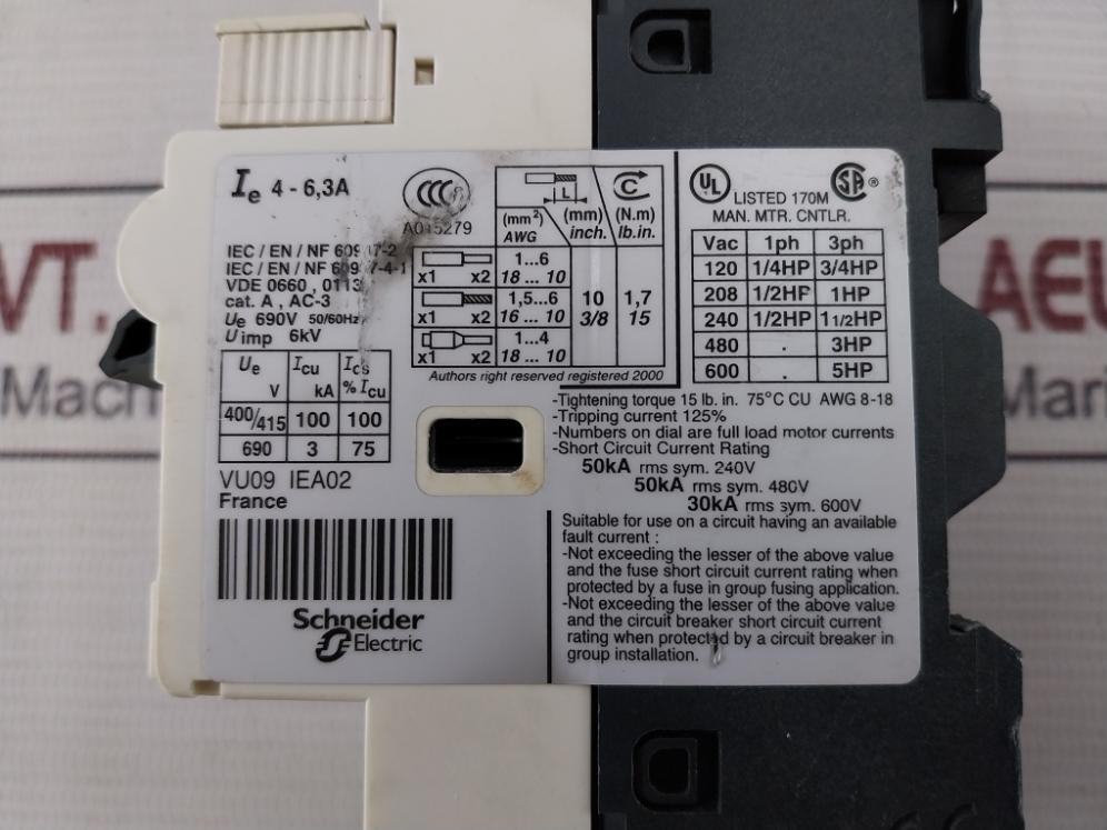 Telemecanique Gv2-rt10 Motor Circuit Breaker A015279