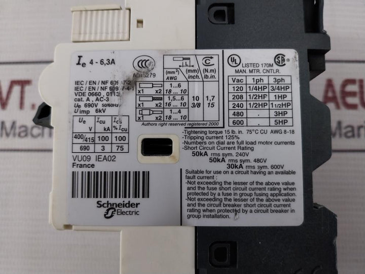Telemecanique Gv2-rt10 Motor Circuit Breaker A015279