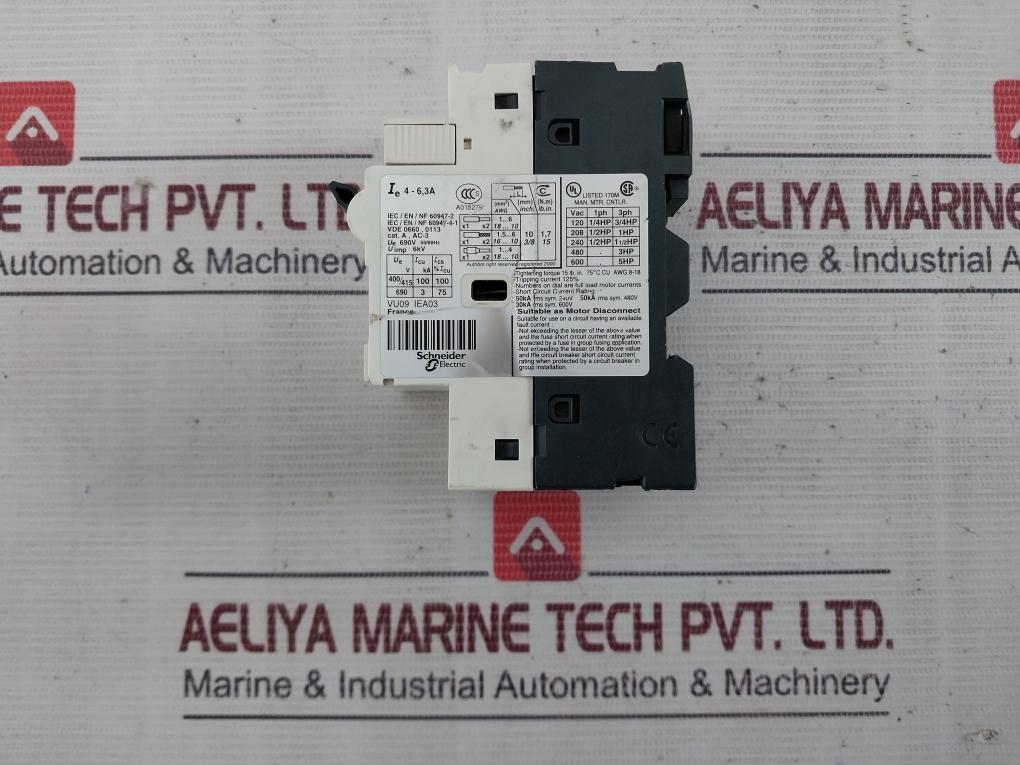 Telemecanique Gv2-rt10 Motor Protection Circuit Breaker 690V 50/60 Hz