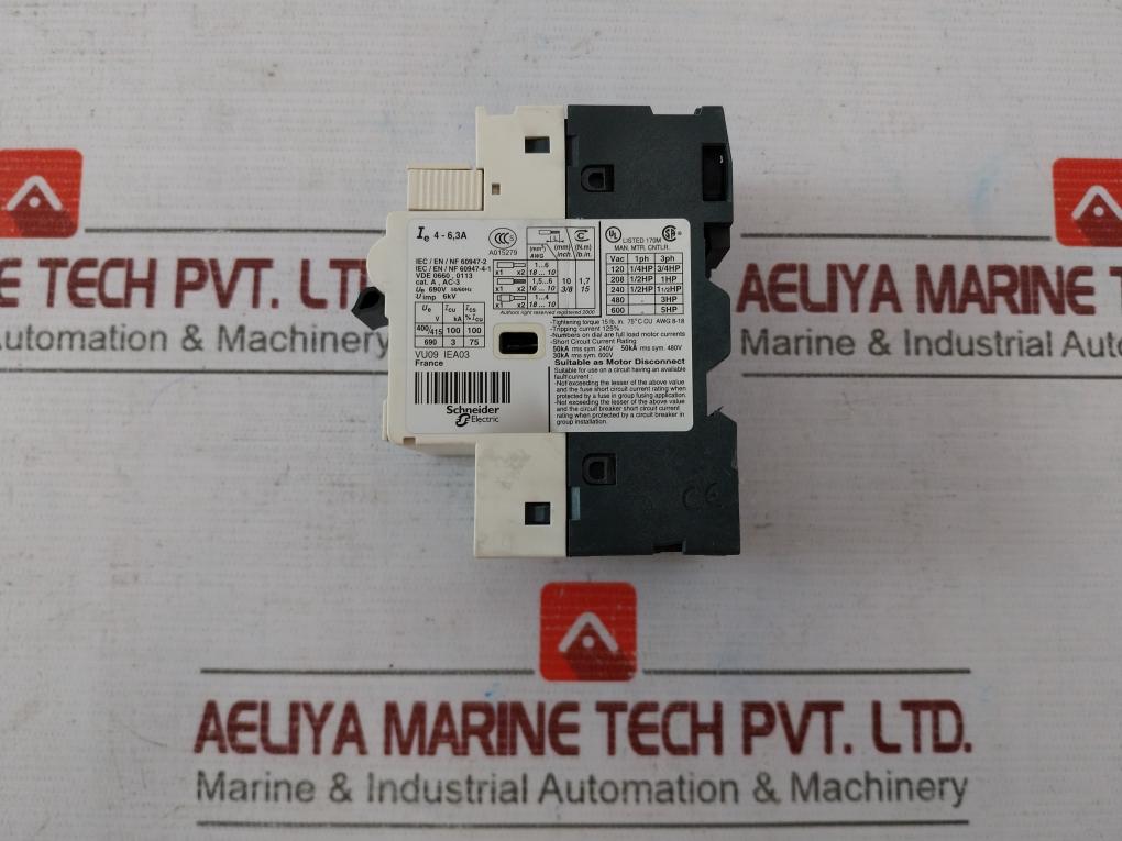 Telemecanique Gv2-rt10 Motor Protection Circuit Breaker 690V 50/60Hz 6Kv A015279