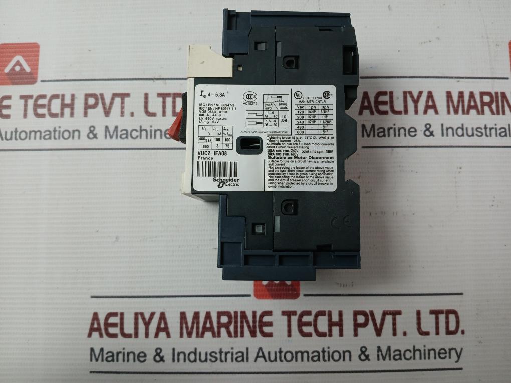 Telemecanique Gv2Me103 Motor Circuit Breaker 50/60Hz Ie 4-6,3A