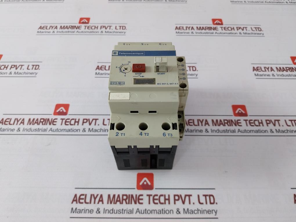 Telemecanique Gv3-m14 Motor Circuit Breaker W/ Aux. Contact Block Gv1-a01 125%
