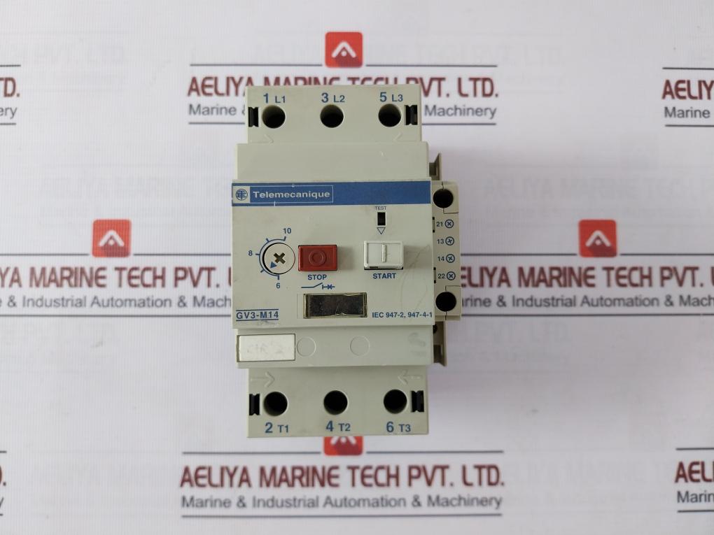 Telemecanique Gv3-m14 Motor Circuit Breaker W/ Aux. Contact Block Gv1-a01 125%