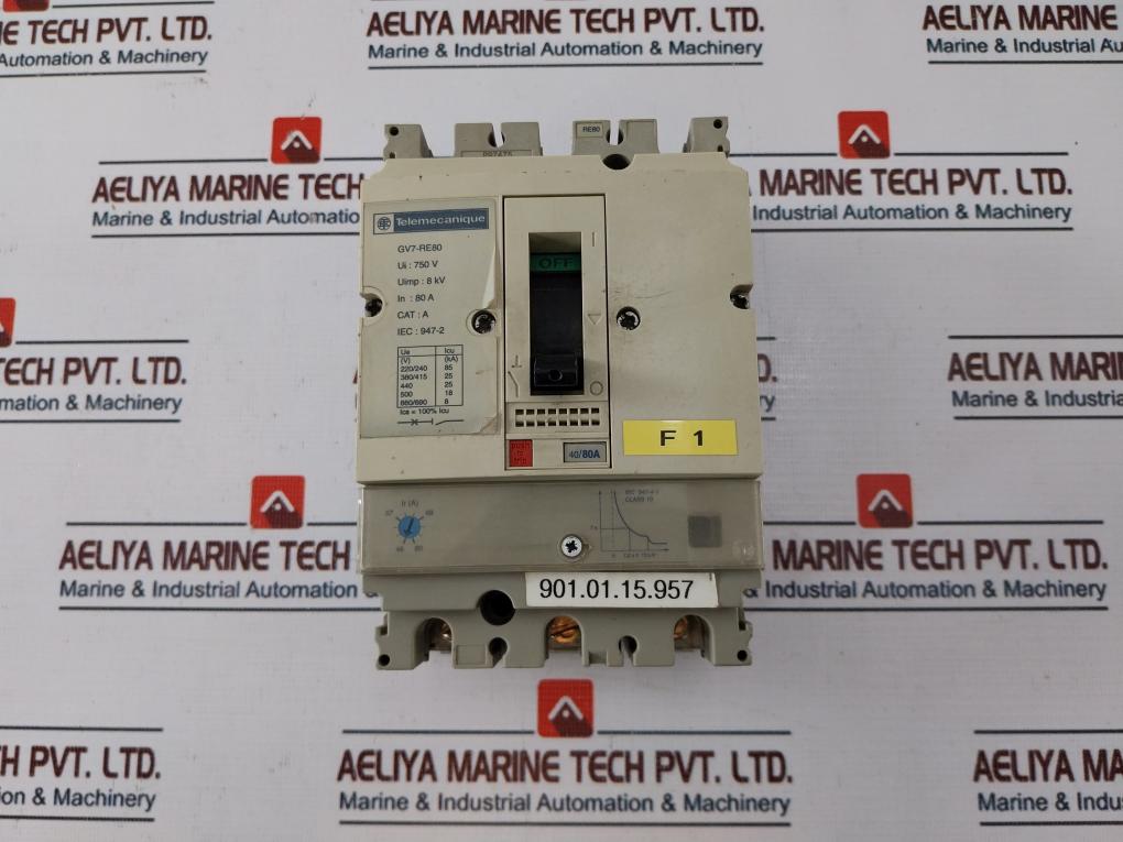 Telemecanique Gv7-re80 Motor Protection Circuit Breaker