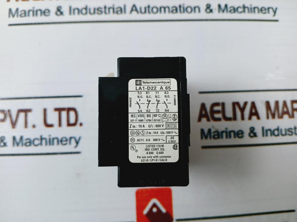 Telemecanique La1-d22 A65 Auxiliary Contact Block 10A 660V