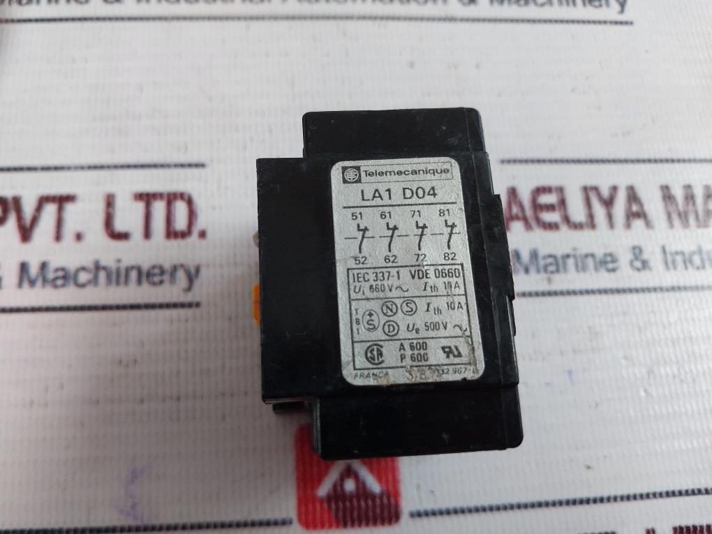 Telemecanique La1 D04 Auxiliary Contact Block 10A