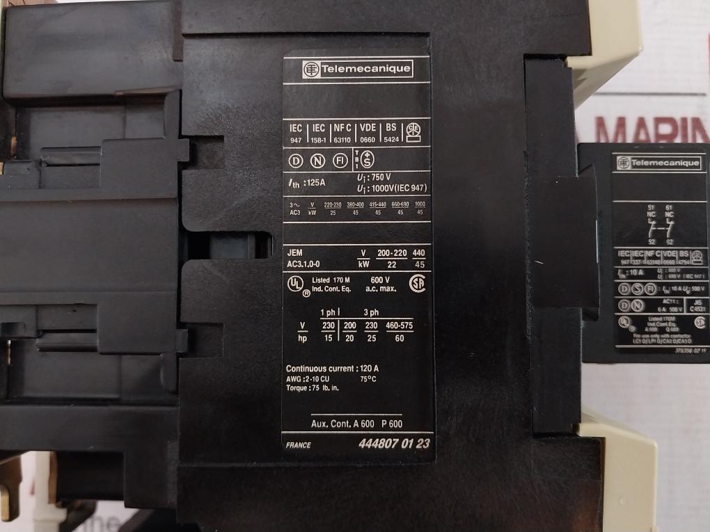 Telemecanique La1 Dn 02 Auxiliary Contact Block Lc1 D9511, La1 Dn 02, Lr22D33