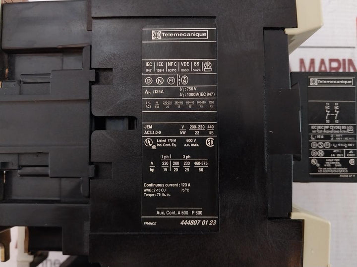 Telemecanique La1 Dn 02 Auxiliary Contact Block Lc1 D9511, La1 Dn 02, Lr22D33