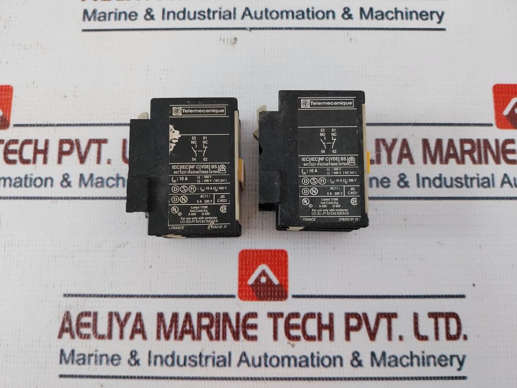 Lot of 2X Telemecanique La1 Dn11 Auxiliary Contact Block 10a 378352-01 31