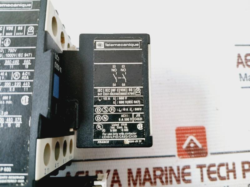 Telemecanique La1 Dn20 Auxiliary Contact Block Lr2 D1321 10A 660V 600V A.C.