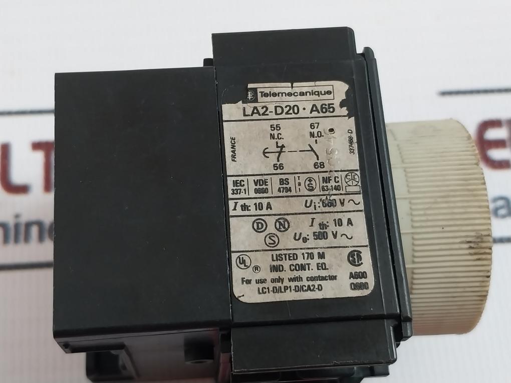 Telemecanique La2-d20•A65 Travail On Delay Time Block 0,1-3S 10A