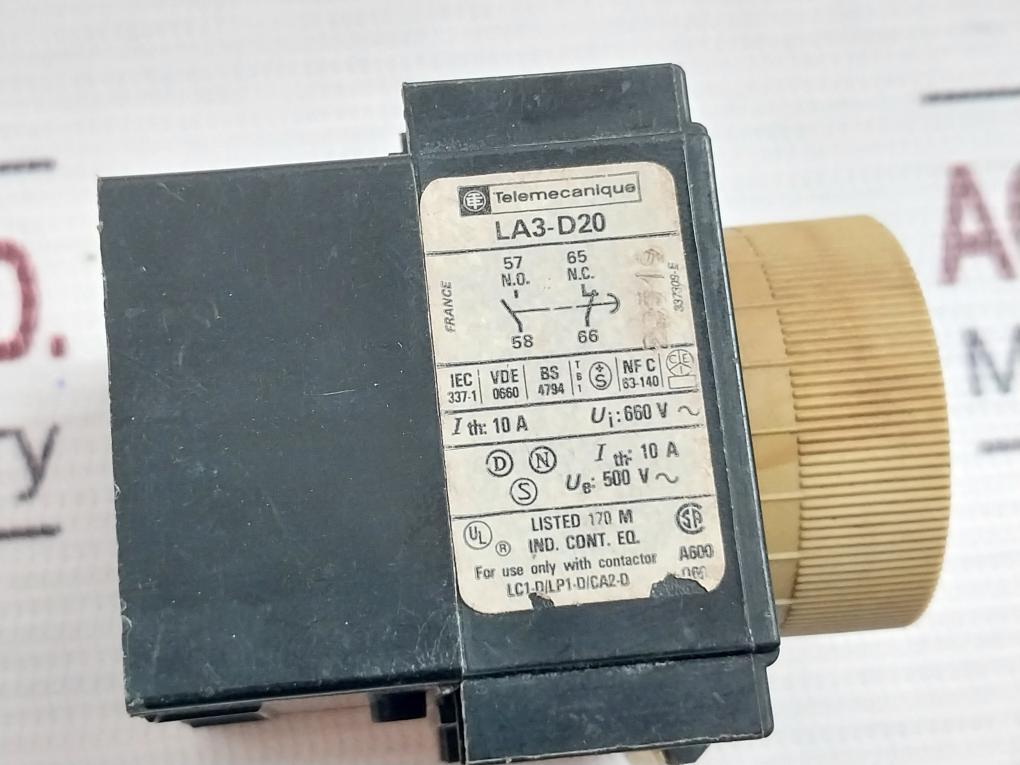 Telemecanique La3-d20 Auxiliary Contact Block Time Delay 337309-e
