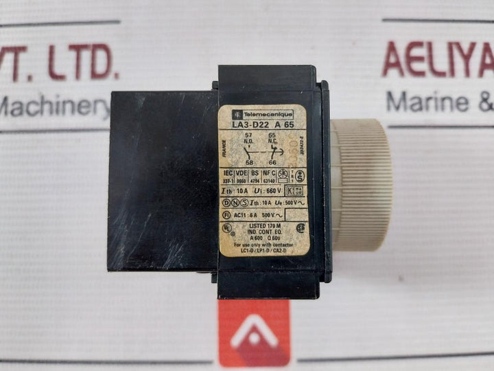 Telemecanique La3-d22 A65 Time Delay Module 0.1-30S 660V 500V 10A