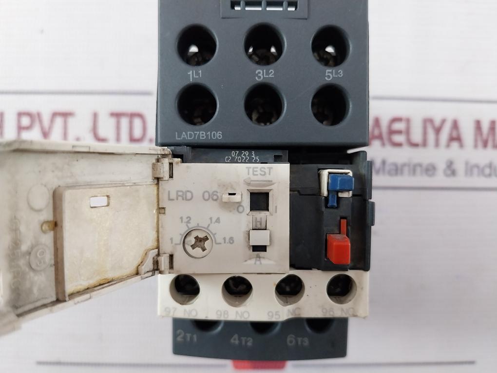 Telemecanique Lad7B106 Adapter Terminal Block W/ Overload Relay Vu06 Iea10