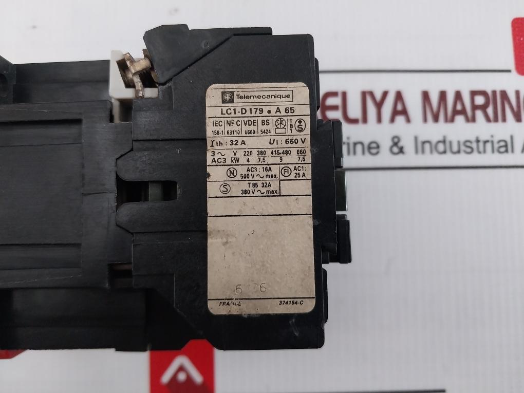 Telemecanique LC1-D179 Contactor 32A 660V 16A 500V 25A 380V 55V 50HZ 374154-C