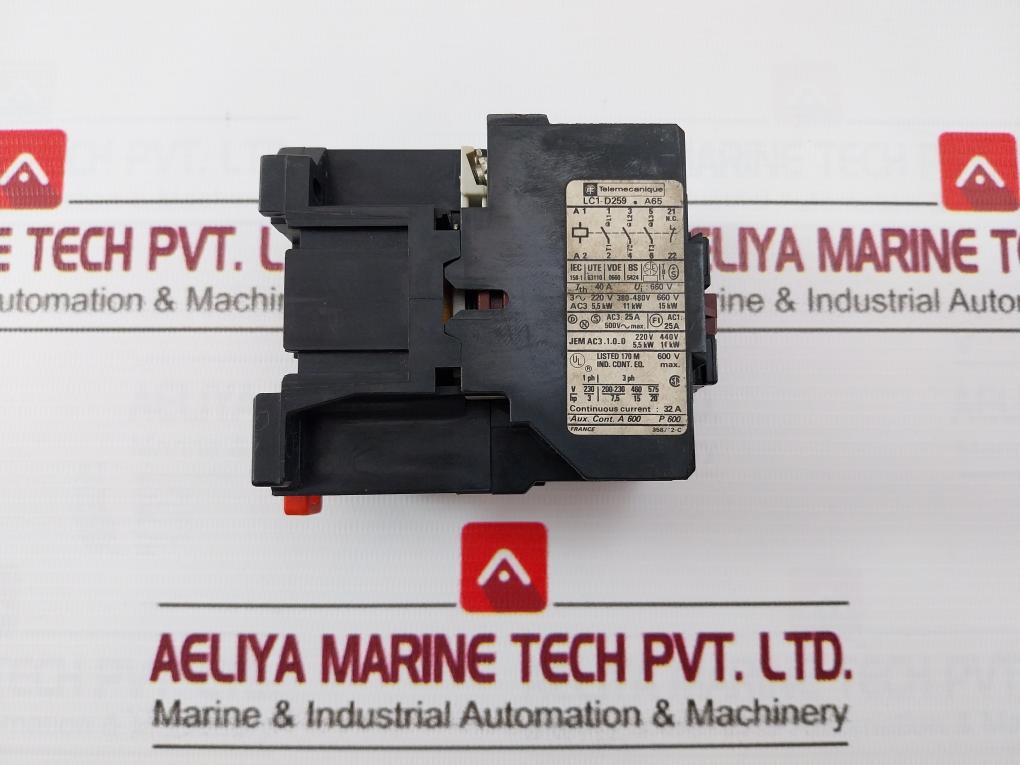 Telemecanique Lc1-d259.A65 Contactor 500V-max 440V 11Kw