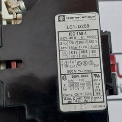 Telemecanique Lc1-d259 Main Contactor 40A 660V