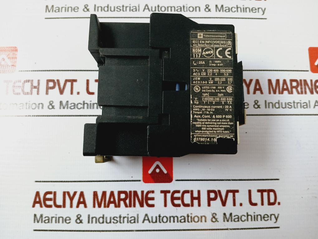 Telemecanique Lc1 D09 10 Contactor 25a 440v 50/60hz Iec 947 / En 60947 600v A.c.