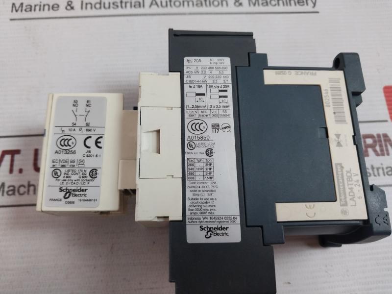 Telemecanique Lc1D093Bd 3-pole Auxiliary Module With Ladn113 Contact Block 24Vdc