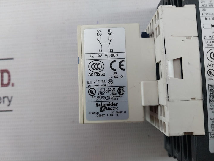 Telemecanique Lc1D093 Bd 3 Pole Contactor 24V Dc 600V Ac Max 20A