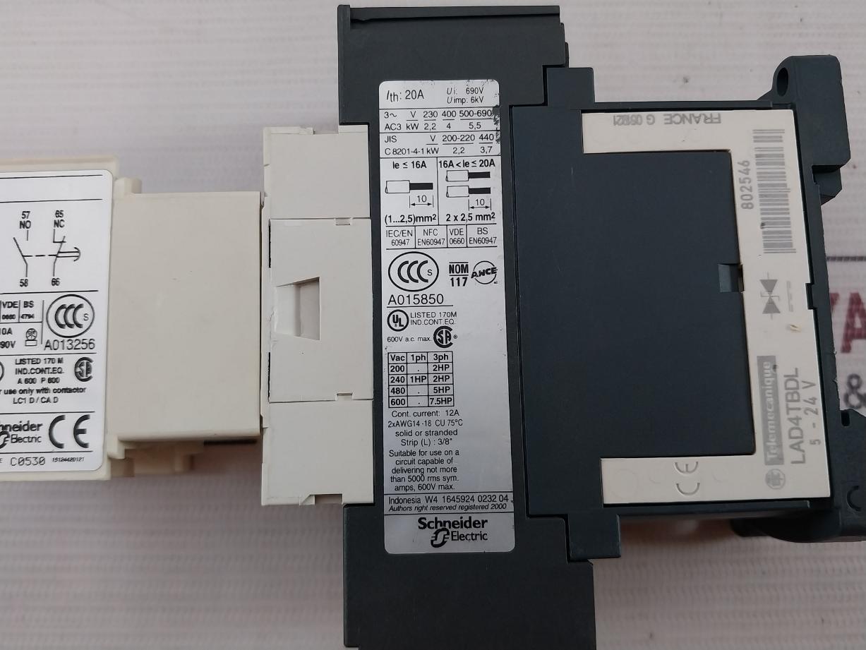 Telemecanique Lc1D093 Bd Contactor 12A A013256