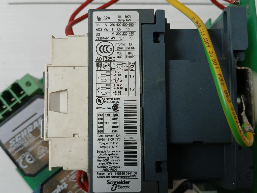 Telemecanique Lc1D18 Control Circuit Board Module Lad8N20, Gv2-le16 14A Rm900278