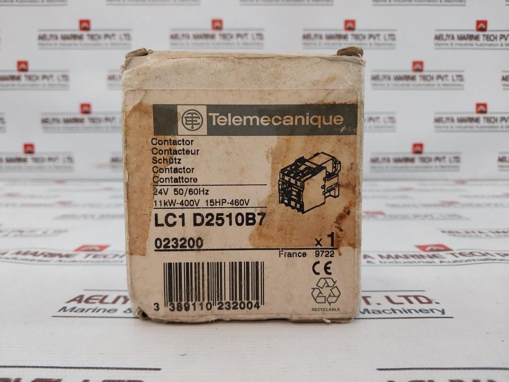 Telemecanique Lc1 D2510B7 Contactor 24V 50/60Hz