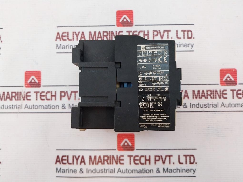 Telemecanique Lc1 D25 10 Contactor 40A 230V 50/60Hz