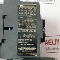 Telemecanique Lc1 D2510 Contactor With Thermal Overload Relay Lt2-e1316 50A 8 Kv