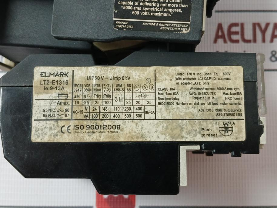 Telemecanique Lc1 D2510 Contactor With Thermal Overload Relay Lt2-e1316 50A 8 Kv
