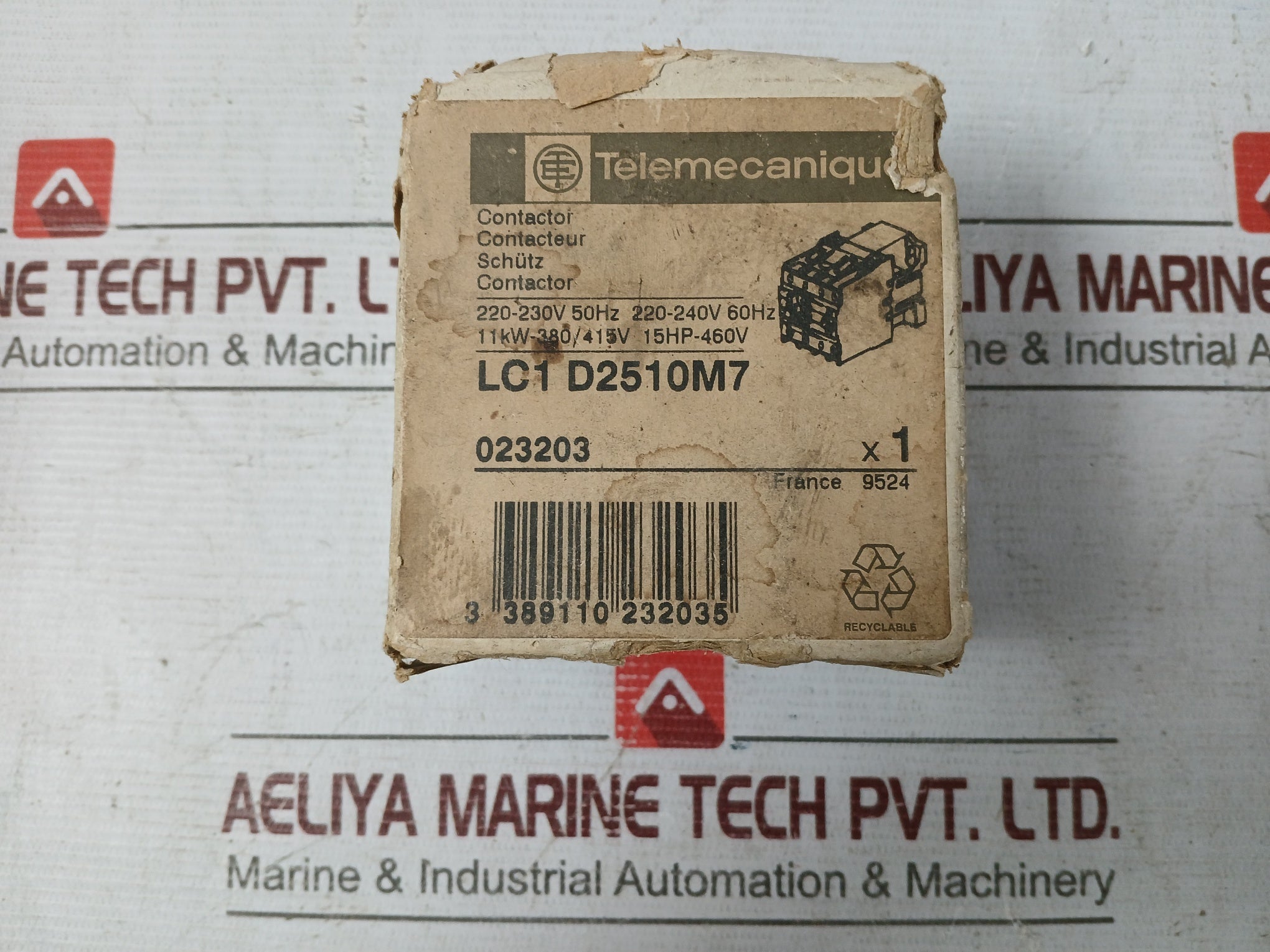Telemecanique Lc1 D2510M7 Definite Purpose Contactor 600V Ac Max