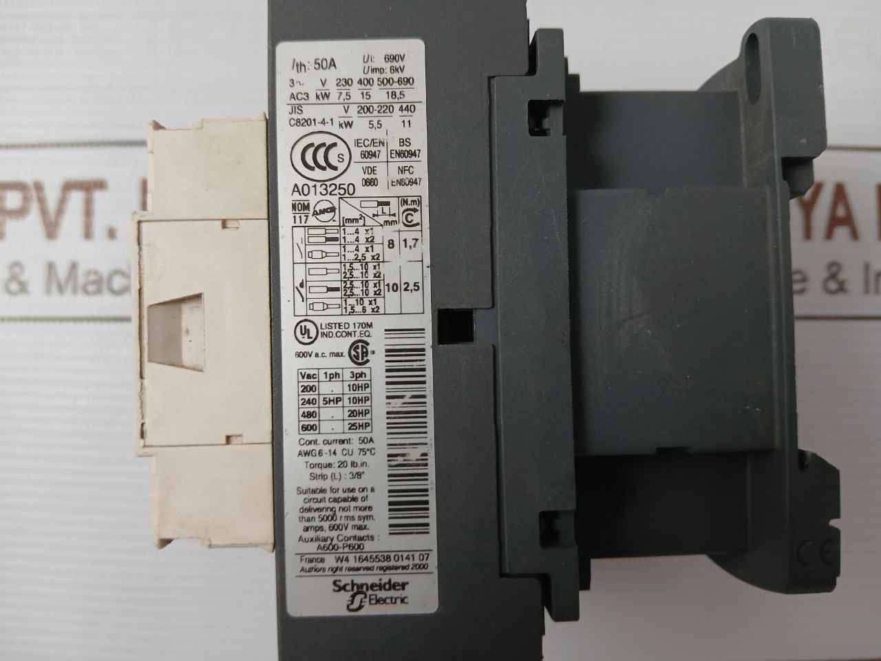 Telemecanique Lc1D32 Power Contactor 50A 690V 6Kv Jis C 8201-4-1