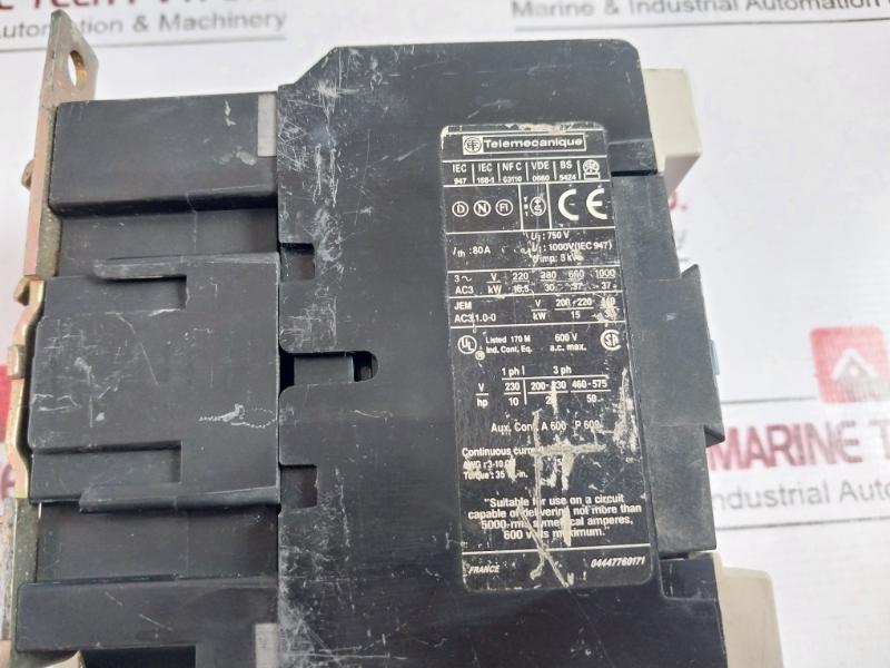 Telemecanique Lc1 D65 11 Contactor 220V 230V 50Hz 2796232