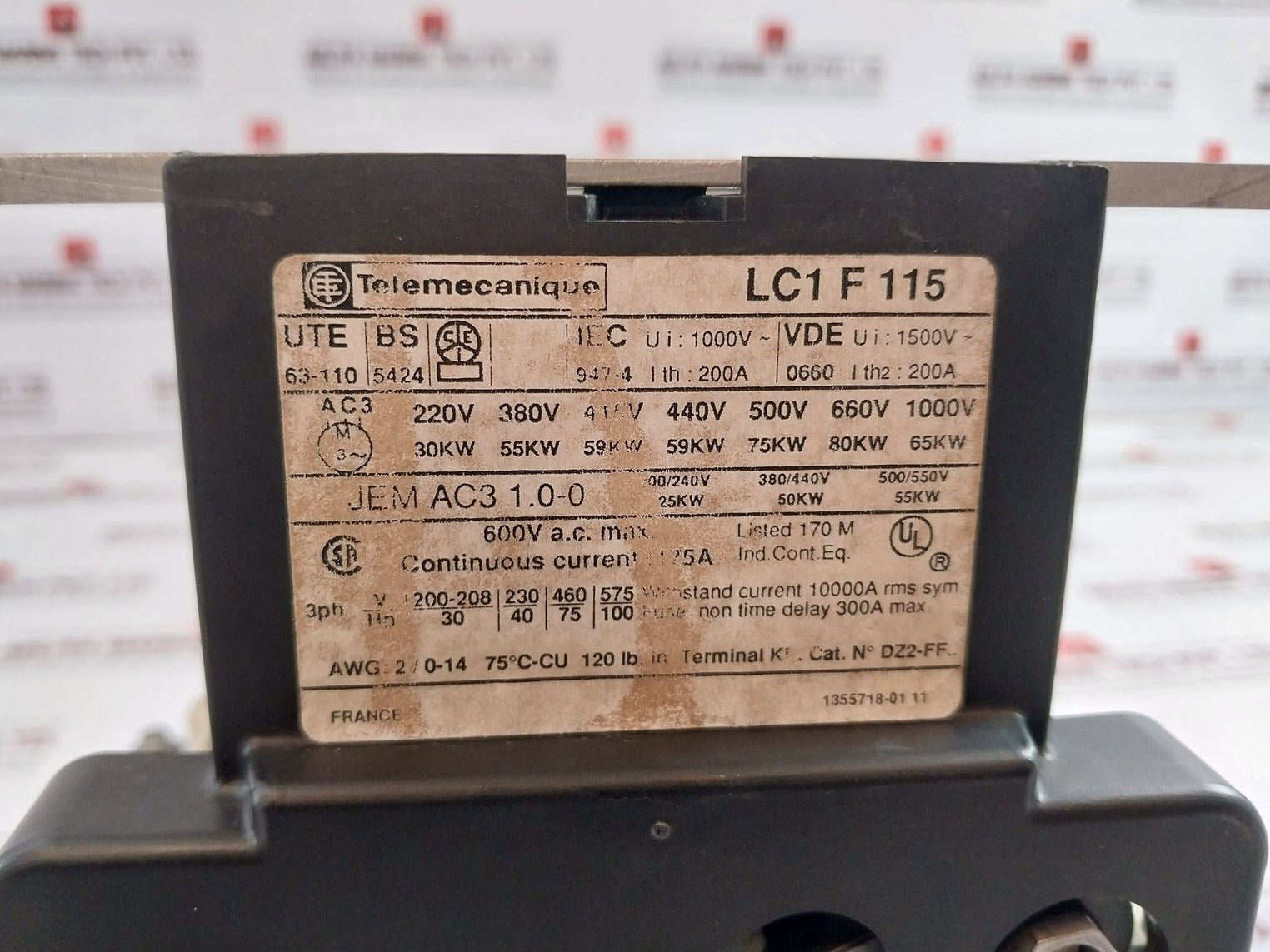 Telemecanique Lc1F115 Contactor 200A