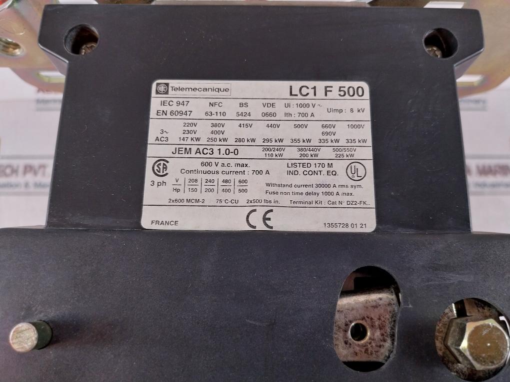 Telemecanique Lc1F500 Contactor 220/230V 50/60Hz