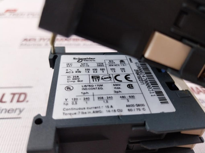 Telemecanique Lc1K0610B7 Square D Contactor 50/60Hz 60/75C 2F04152311 Gv2-af01