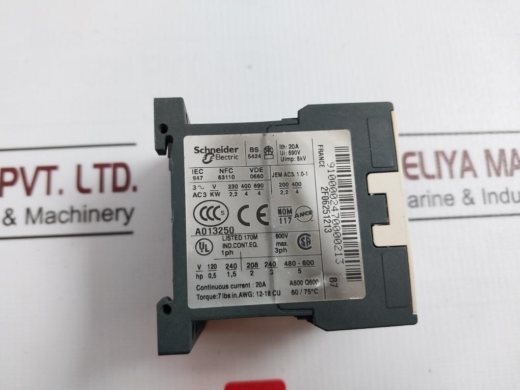 Telemecanique Lc1K0910B7 Contactor 24V 50/60Hz 20A 690V 8Kv 600V Jem Ac3, 1.0-1