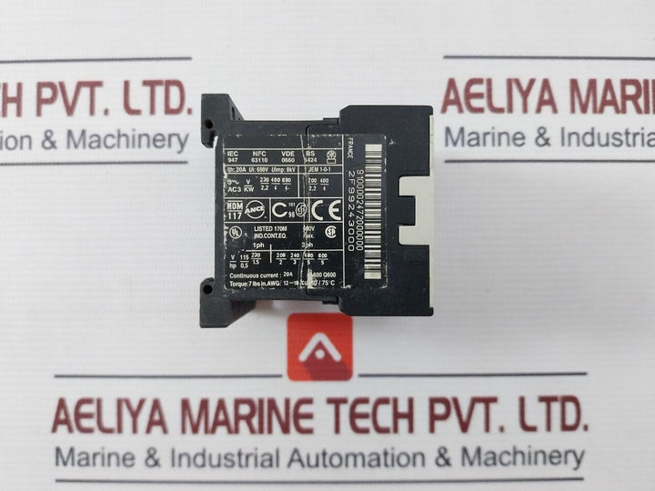 Telemecanique Lc1K0910 Contactor 24V 50/60Hz 20A Awg 12-18