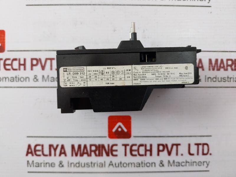 Telemecanique Lr.-d09 312 Overload Relay Jem 1356-s 364846-c 600V Ac Max