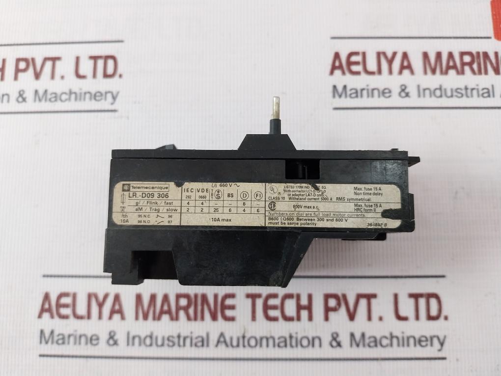 Telemecanique Lr1-d09306 Overload Relay W/ Contactor Lc1-d/Lp1-d 10A 600V 364842-B