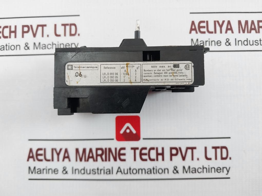 Telemecanique Lr1-d09 306 Thermal Overload Relay 1-1.6A 600V 60W 332 063 / B