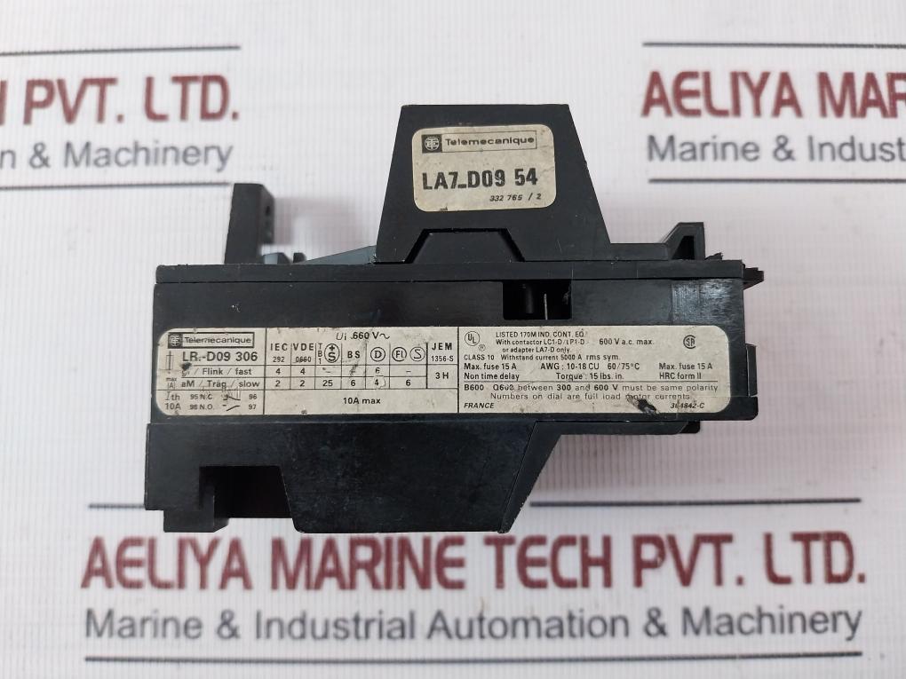 Telemecanique Lr1-d09306 Thermal Overload Relay 1-1.6A 660V Class 10