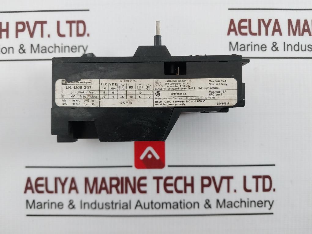 Telemecanique Lr1-d09307 Overload Relay W/ Contactor Lc1-d/Lp1-d 10A 660V, 600V